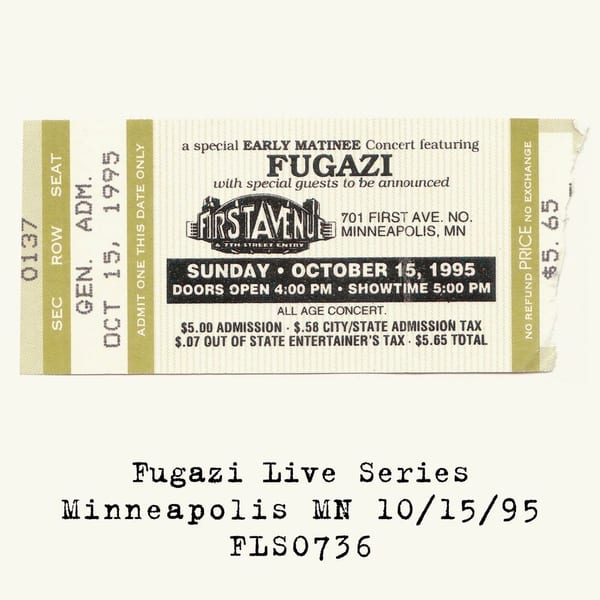 Live at First Avenue Minneapolis MN USA 10/15/95_FLS0736 (Live) cover