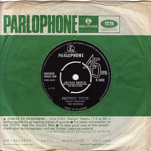 Paperback Writer / Rain cover
