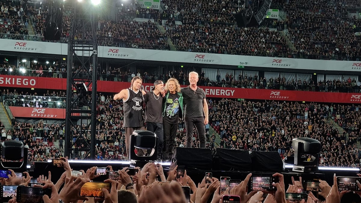Metallica on stage in Warsaw in 2024