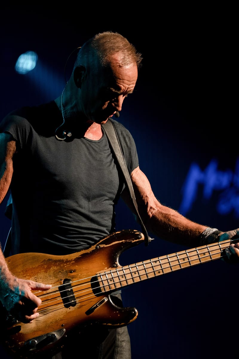 Sting playing bass at Montreux Jazz Festival in 2026